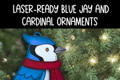 Blue Jay and Cardinal Laser Ready Ornaments | Winter SVG Product Image 4
