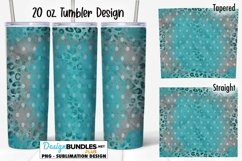 Blue Polka Dot Leopard Grunge 20 oz Tumbler Sublimation Wrap Product Image 1
