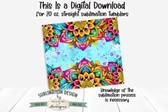 Rainbow Mandala with Blue 20 oz Seamless Tumbler Wrap Design Product Image 2