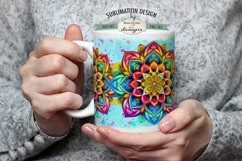 Blue Rainbow Mandala | 11 &amp; 15 oz Sublimation Mug Design Product Image 2