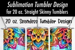Rainbow Mandala with Blue 20 oz Seamless Tumbler Wrap Design Product Image 4