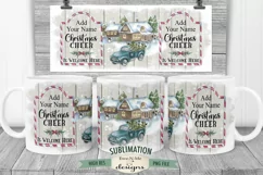Blue Truck Christmas Cheer Farm Mug Sublimation 11 & 15 oz Product Image 1