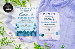 Editable Girl Boy Bluey Birthday Invitation Canva Template Product Image 1