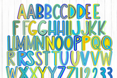 Blue Yellow Marquee Letters Alphabet png | colorful Bright Product Image 2