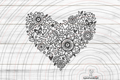 Flower heart cutting file SVG DXF Product Image 1