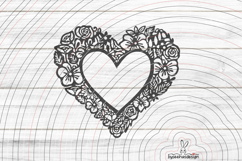 Flower heart frame Cutting file SVG DXF Product Image 1