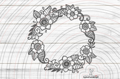 Flower wreath Cutting file SVG DXF Product Image 1