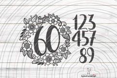 floral wreath numbers 0-9 Cutting file SVG DXF Product Image 1