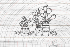 Flowers vases Cutting file SVG DXF Product Image 1