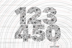 flower numbers Cutting file 1-5 SVG DXF Product Image 1