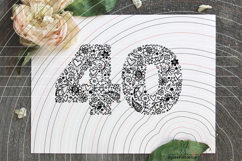 flower numbers Cutting file 1-5 SVG DXF Product Image 2