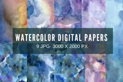 Watercolor digital papers bundle|Watercolor textures bundle Product Image 5