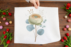 Watercolor Blush and Blue Leaves Florals Product Image 2