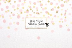 Blush and Gold Watercolor Confetti Clipart Product Image 1