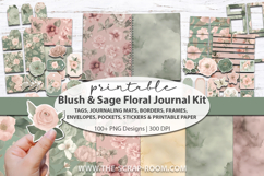 Printable Journal Kit Bundle Designs for Scrapbooking, junk journaling, card making and paper crafts