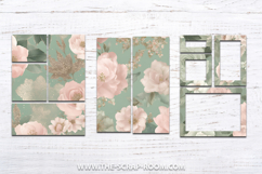 Printable junk journal kit Blush Pink Sage Papers Stickers Product Image 7
