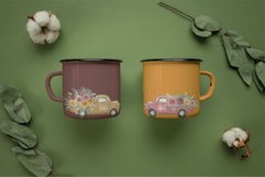 Blush and yellow rose watercolor flower pickup truck graphic Product Image 6