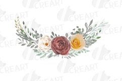 Yellow and blush watercolor floral bull skull design element Product Image 12