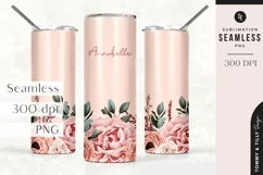 Blush Floral Tumbler Sublimation | Seamless 20oz Product Image 2