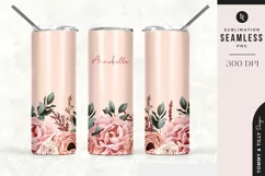 Blush Floral Tumbler Sublimation | Seamless 20oz Product Image 1