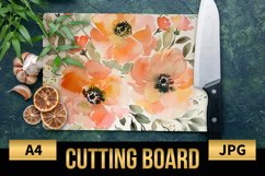 Blush Floral Watercolor Cutting Board | Flowers Design Product Image 1