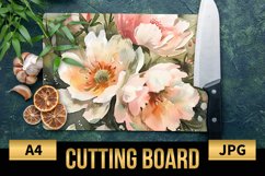 Blush Floral Watercolor Cutting Board | Flowers Design Product Image 1