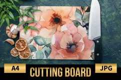 Blush Floral Watercolor Cutting Board | Flowers Design Product Image 1