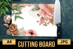 Blush Floral Watercolor Cutting Board | Flowers Design Product Image 1