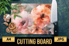 Blush Floral Watercolor Cutting Board | Flowers Design Product Image 1