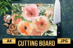 Blush Floral Watercolor Cutting Board | Flowers Design Product Image 1