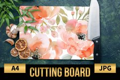 Blush Floral Watercolor Cutting Board | Flowers Design Product Image 1