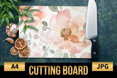 Blush Floral Watercolor Cutting Board | Flowers Design Product Image 1