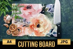 Blush Floral Watercolor Cutting Board | Flowers Design Product Image 1
