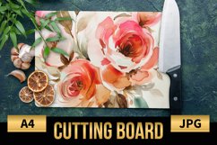 Blush Floral Watercolor Cutting Board | Flowers Design Product Image 1