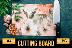 Blush Floral Watercolor Cutting Board | Flowers Design Product Image 1