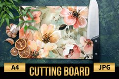 Blush Floral Watercolor Cutting Board | Flowers Design Product Image 1