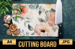Blush Floral Watercolor Cutting Board | Flowers Design Product Image 1