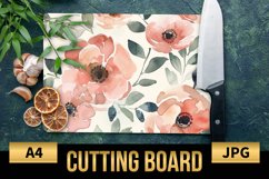 Blush Floral Watercolor Cutting Board | Flowers Design Product Image 1