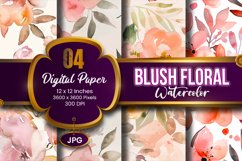 Blush Floral Watercolor Digital Paper | abstract pink spring Product Image 1