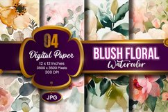 Blush Floral Watercolor Digital Paper | Abstract Flowers Product Image 1
