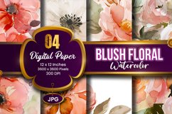 Blush Floral Watercolor Digital Paper | Abstract Flowers Product Image 1
