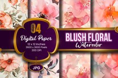 Blush Floral Watercolor Digital Paper | abstract pink spring Product Image 1