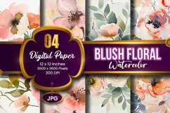 Blush Floral Watercolor Digital Paper | Abstract Flowers Product Image 1