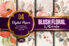 Blush Floral Watercolor Digital Paper | abstract pink spring Product Image 1