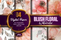 Blush Floral Watercolor Digital Paper | abstract pink spring Product Image 1