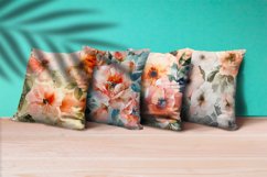Blush Floral Watercolor Digital Paper | Abstract Flowers Product Image 2