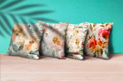 Blush Floral Watercolor Digital Paper | Abstract Flowers Product Image 2
