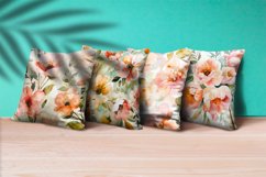 Blush Floral Watercolor Digital Paper | Abstract Flowers Product Image 2