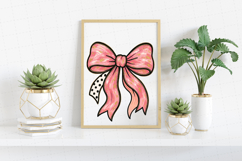 Blush &amp; Gold Bow, Cute Coquette Sublimation Design Product Image 2