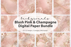 Printable Junk Journal Kit Blush Pink Gold digital paper Product Image 11